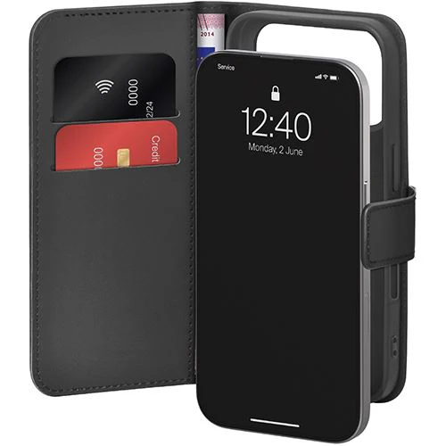 Capa Puro Wallet Book Stand para iPhone 17 Pro - Preto