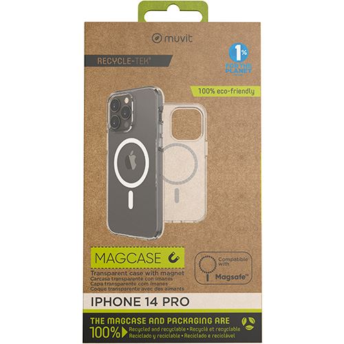 Capa Recycle-Tek Muvit com MagSafe para Apple iPhone 14 Pro - Transparente - Image 4