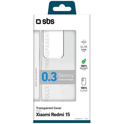 Capa Silicone SBS Skinny 0.3 para Xiaomi Redmi 15 / 15C- Transparente - Image 2