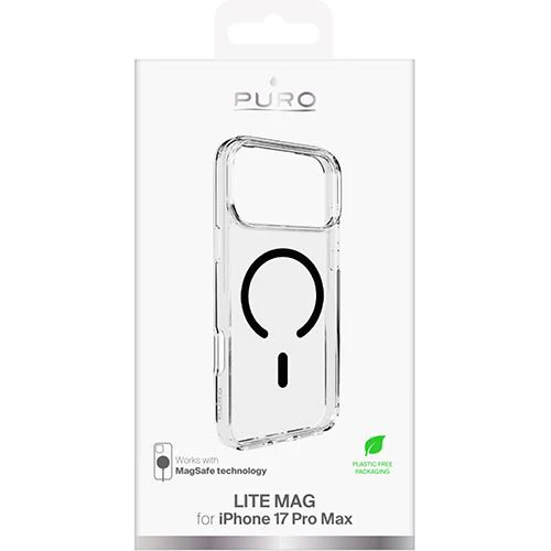 Capa TPU com MagSafe Puro Lite Mag para iPhone 17 Pro Max- Transparente / Preto - Image 2