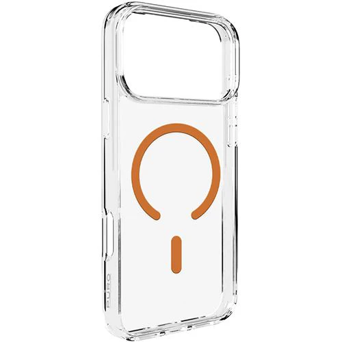 Capa TPU com MagSafe Puro Lite Mag para iPhone 17 Pro - Transparente / Laranja