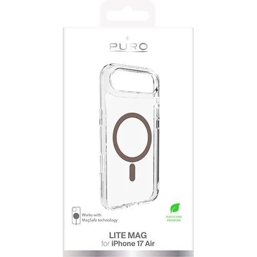 Capa TPU com MagSafe Puro Lite Mag para iPhone Air - Transparente / Castanho Chocolate - Image 2