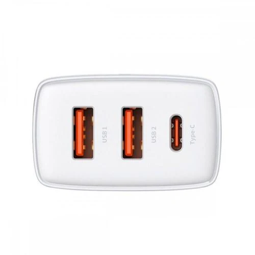 Carregador Baseus USB / USB- C com Carregamento Rápido 30W - Branco - Image 2