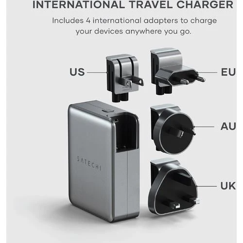 Carregador de Viagem Satechi Travel ST-W145GTM USB-C 4 Portas GaN 145W - Image 6