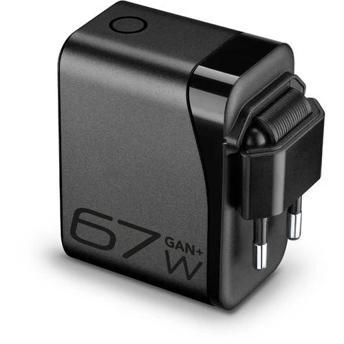 Carregador GaN+ USB+2 xUSB-C com Ecrã TFT Cellularline 67W - Image 3