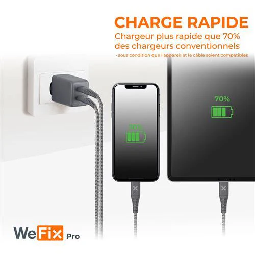 Carregador GaN USB+USB-C WeFix Pro - Cinzento - Image 5
