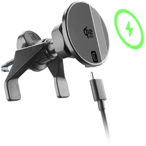Carregador Magnético Qi2 para Grelha de Ventilação Carro Cellularliine Drive 25W - Preto