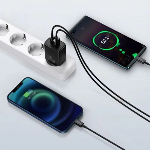 Carregador Rápido USB+USB-C com Power Delivery 20W - Preto - Image 4