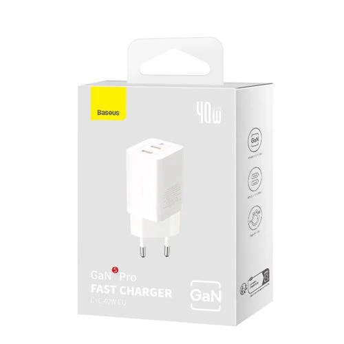 Carregador USB-C Baseus GaN 5 Pro 40W - Branco - Image 5