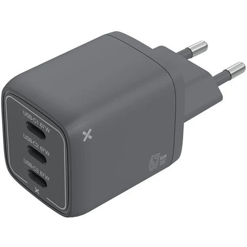 Carregador Wefix Pro GaN 67W 3x USB-C - Cinzento