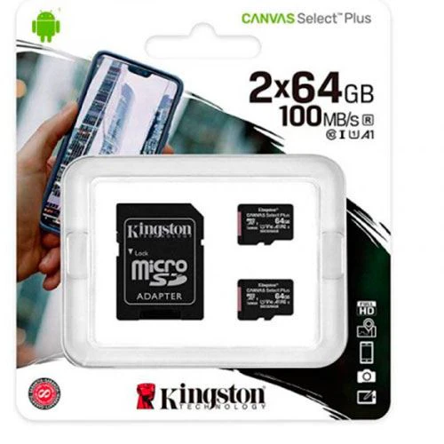 Cartão de Memória MicroSDXC Kingston Canvas Select Plus - 2 x 64GB - Image 2
