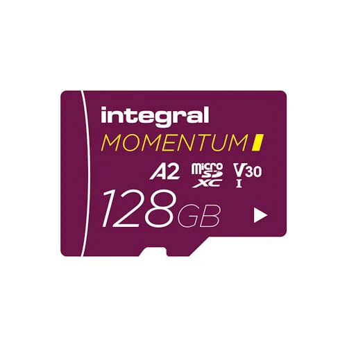 Cartão de Memória MicroSDXC Integral Momentum I V30 U3 A2 - 128GB
