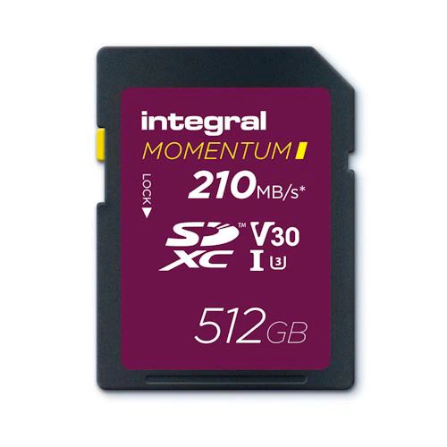 Cartão de Memória SDXC Integral Momentum I V30 U3 A2 - 512GB