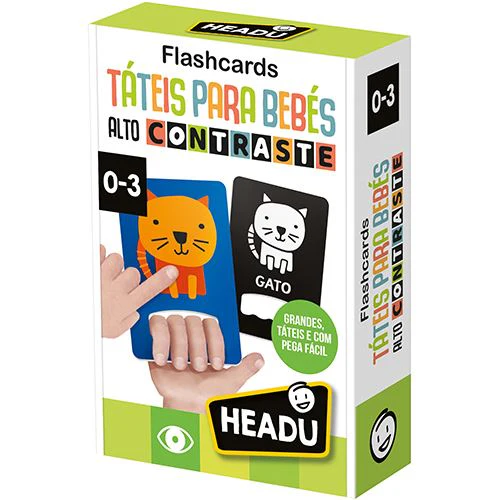 Cartas Táteis para Bebés - Flashcards Alto Contraste - Headu | Sig Toys