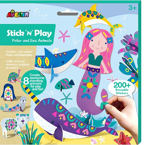 Cola e Brinca Animais Polares e Marinhos - Stick 'N' Play Stickers - Avenir | Sig Toys