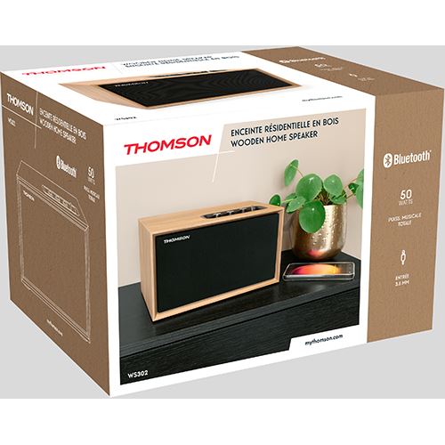 Coluna Bluetooth Thomson Cosy WS302 - Madeira / Preto - Image 6