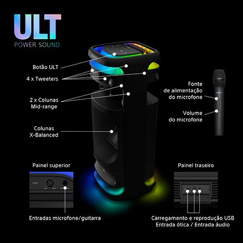 Coluna Boombox Bluetooth Sony Partybox Tower 10 SRS-ULT1000 - Image 22