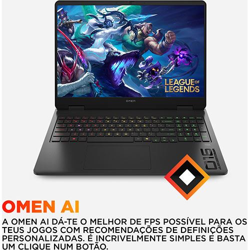 Computador Portátil Gaming OMEN by HP 16-ap0026np | 16'' | GeForce RTX™ 5070 | AMD Ryzen™ 9 8940HX | 32GB | 1TB SSD - Image 4