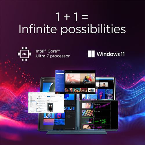 Computador Portátil Lenovo Yoga Book 9 14IAH10-058 | 14'' | Ultra 7 255H | 32GB | 1TB SSD + Rato + Pen + Teclado + Capa Folio + Auriculares + Sleeve - Image 9