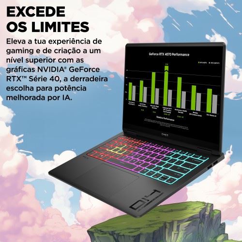 Computador Portátil Gaming OMEN Transcend by HP 14-fb0003np | OLED 14'' | GeForce RTX™ 4050 | Core™ Ultra 7 155H | 16GB | 1TB SSD - Image 7