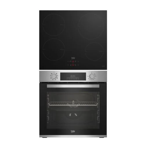 Conjunto Beko BBSM12345XH - Placa Indução + Forno Multifunções | A | Inox | Preto
