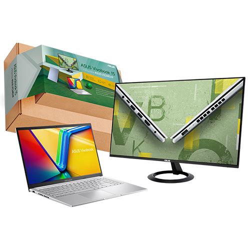 Computador Portátil Asus VivoBook M1502YA-R77ALHDSB1 | 15,6'' | Ryzen 7 7730U | 16GB | 512GB SSD | Monitor Gaming Asus 24" FHD VZ24EHF