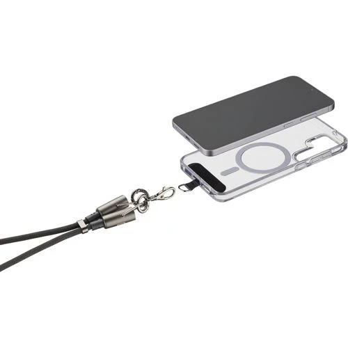 Cordão para Smartphone com Cabo USB-C Cellularline Cable Lace 1.2m - Preto