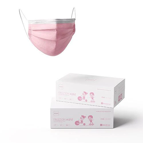 Máscaras Descartáveis para Criança Freedom Kids - CX 30 uni - Rosa