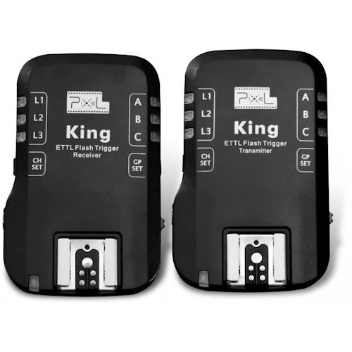 Disparador + Recetor Wireless Pixel King para Flash E-TTL Canon (201205)
