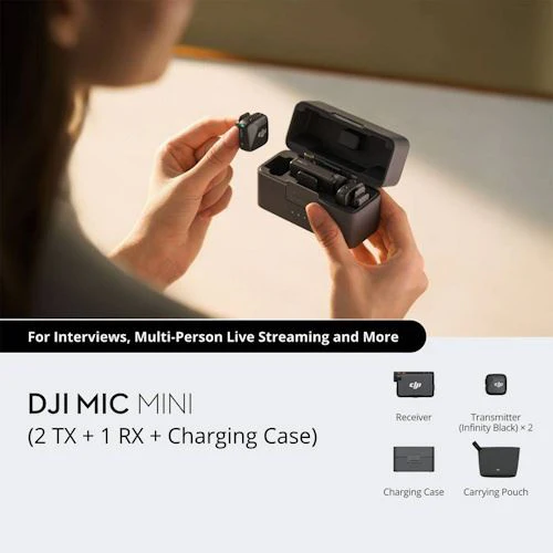 Microfone de Lapela DJI Mic Mini 2TX + 1RX + Estojo de Carregamento - Image 12