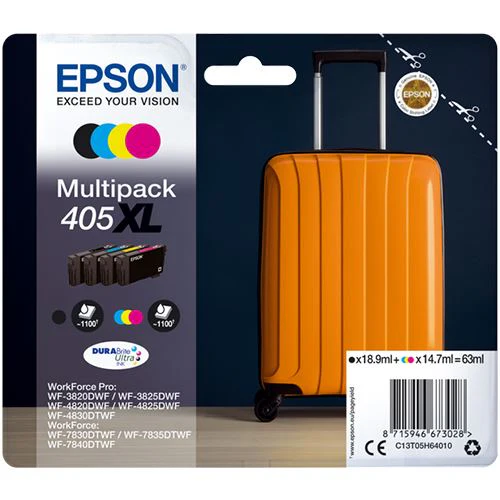 Multipack de Tinteiros Epson 405XL - Preto | Ciano | Amarelo | Magenta
