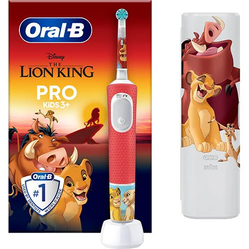 Escova de Dentes Elétrica Criança Oral-B Pro Kids 3+ - Lion King + Estojo