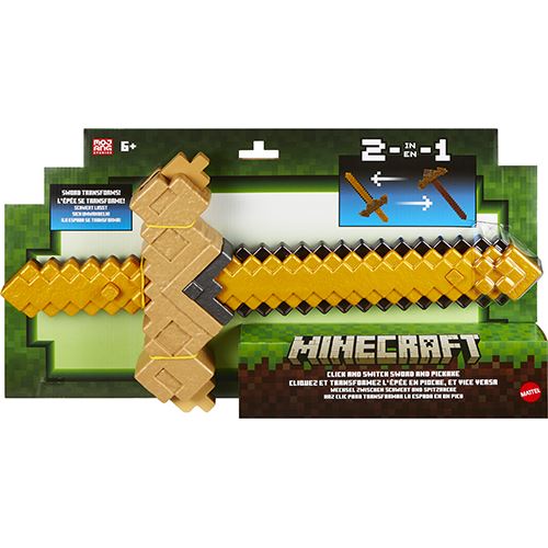 Espada e Picareta Click & Switch Minecraft - 2 em 1 - Mattel