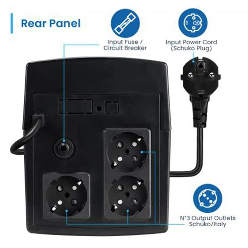 UPS Line Interactive Ewent EW3997 com AVR 3XCEE - 1300VA/720W - Image 3