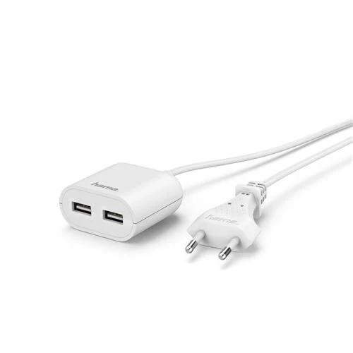 Extensão Elétrica Hama 2 USB-A 1.9m Branco
