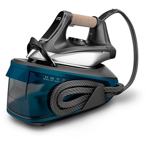 Ferro com Caldeira Rowenta Force Pro 350 VR7444F0 | 2400 W | 350 g/min | 6,3 bar | 1,4 L - Preto | Azul