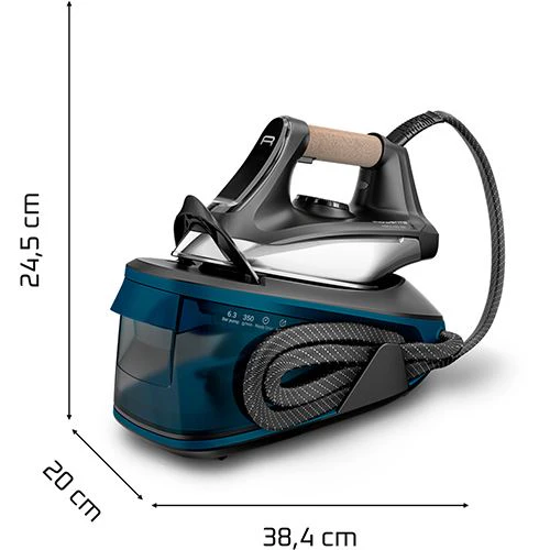Ferro com Caldeira Rowenta Force Pro 350 VR7444F0 | 2400 W | 350 g/min | 6,3 bar | 1,4 L - Preto | Azul - Image 6