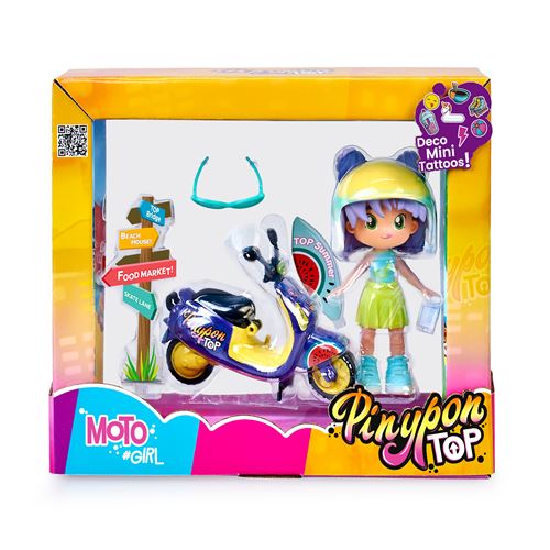 Figura Articulada Pinypon Top: Moto Girl - Famosa