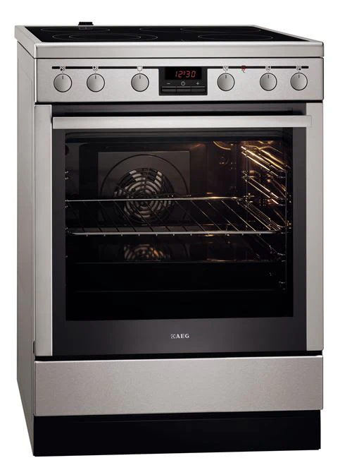 Fogão AEG 47056VS-MN | Elétrico | 85x59,6x60 cm | 74 L | 4 Zonas | Aço inoxidável