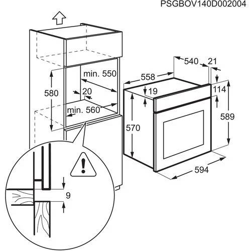 Forno Elétrico Electrolux EZC2430AOX | Pirolítico | 57 L | 59.4 cm | A | Aço inoxidável - Image 4