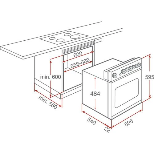 Forno Elétrico Teka HE 615 ME | 56 L | 59.5 cm | A | Aço inoxidável - Image 2