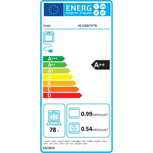 Forno Elétrico Haier H6 ID68C5YTB | 78 L | 59.5 cm | A++ | Preto - Image 15