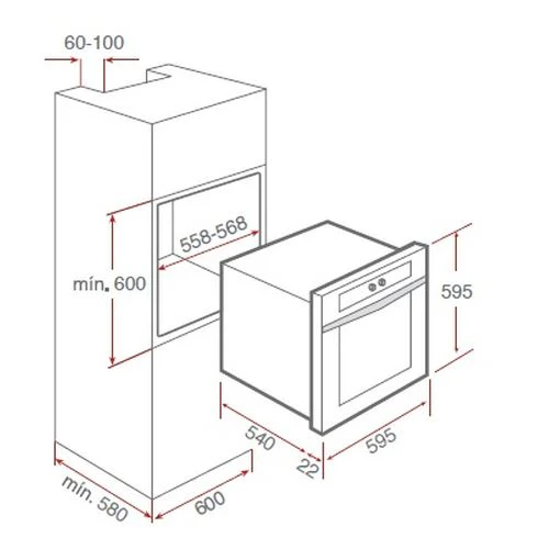 Forno Gás Butano/Propano Teka FGE 724 | 59 L | 59.5 cm | Aço inoxidável - Image 2
