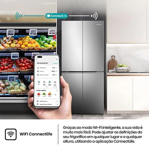 Frigorífico Americano Hisense Rq5P470Seie | 178,5X79,4X69,8 Cm | 483 L | E | Look Inox - Outlet - Grade B - Image 11