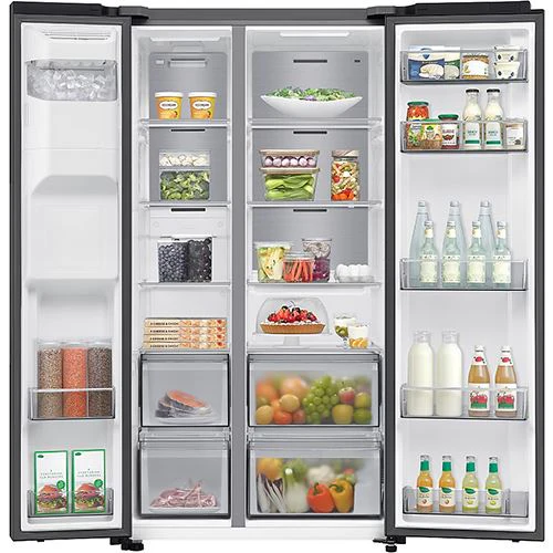 Frigorífico Americano Samsung RS70F64KEFEF | 178.4x91.2x72.6 cm | 640 L | E | Preto - Image 4