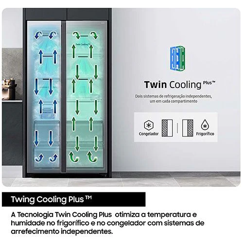 Frigorífico Americano Samsung RS70F66KCTEF | 178.4x91.2x72.6 cm | 634 L | C | Inox - Image 8