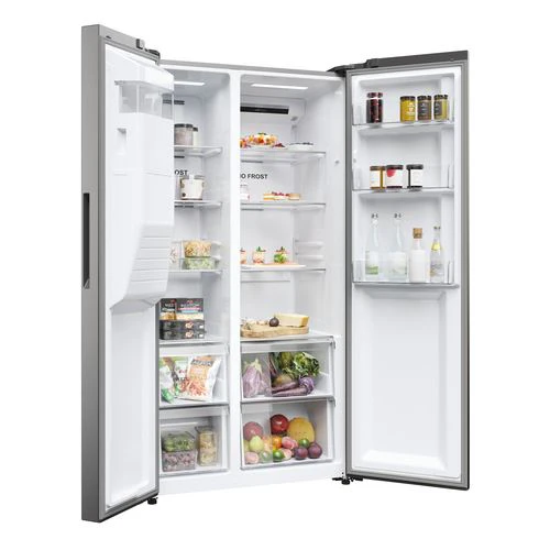 Frigorífico Americano Haier HSR5918DIMP | 177,5x90,8x65,9 cm | 511 L | D | Platina, Aço inoxidável - Image 5