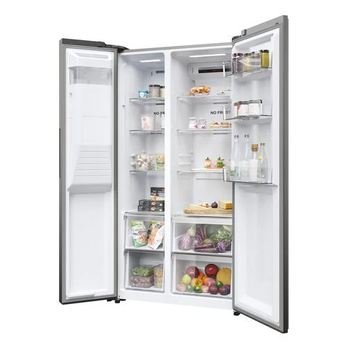 Frigorífico Americano Haier HSR5918DIMP | 177,5x90,8x65,9 cm | 511 L | D | Platina, Aço inoxidável - Image 8