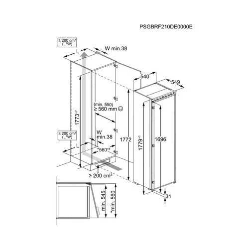 Frigorífico Encastrável AEG TK6DS181ES | 177,2x54,6x54,9 cm | 310 L | E | Branco - Image 8