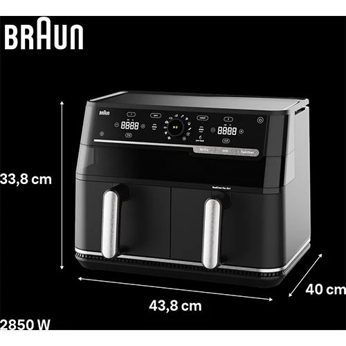 Fritadeira sem Óleo AirFryer Braun  TD5073  TwinCook 5 | 10 L - Preto Mate - Image 3